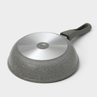 Сковорода, d=24 см, съёмная ручка, антипригарное покрытие, цвет светлый мрамор - фото 20923375