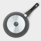 Сковорода, d=24 см, съёмная ручка, антипригарное покрытие, цвет светлый мрамор - фото 20923376