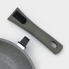 Сковорода, d=24 см, съёмная ручка, антипригарное покрытие, цвет светлый мрамор - фото 20923377