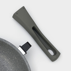 Сковорода, d=24 см, съёмная ручка, антипригарное покрытие, цвет светлый мрамор - фото 20923378