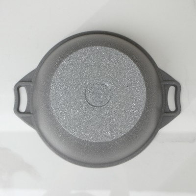 Кастрюля KUKMARA «Мраморная», 4 л, d=26 см, h=14 см, стеклянная крышка, антипригарное покрытие, литой алюминий, серая