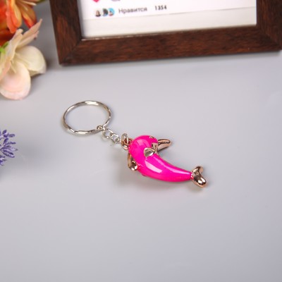 Брелок пластик под металл "Дельфин яркий" МИКС 3,5х3,2х1 см