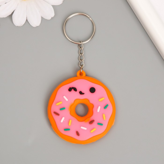 Брелок резина "Пончик с глазурью" МИКС 4,5х4 см