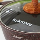 Кастрюля Granit ultra, 3 л, стеклянная крышка, антипригарное покрытие, ручка МИКС - Фото 3