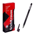 Ручка гелевая ErichKrause G-Cube, узел 0.5 мм, чернила чёрные, покрытие Soft Touch, квадратное сечение корпуса, длина линии письма 500 метров (комплект 12 шт) - фото 27406415