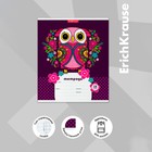 Тетрадь 18 листов в клетку, ErichKrause Flower Owl, обложка мелованный картон, блок офсет 100% белизна, с принтом 4296048 - фото 1493346