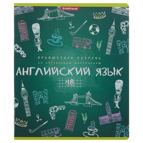 Тетрадь предметная Erich Krause «К доске!», 48 листов, в клетку, «Английский язык», белизна 100%, картонная обложка 190 г/м2, справочный материал 8 страниц 4296128