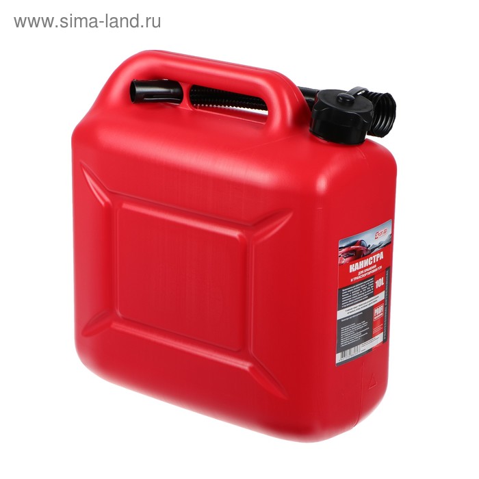 Канистра 3ton PROFI, КРАСНАЯ для топлива + крышка и лейка, 10 л - Фото 1
