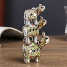 Фигурка полистоун «Пирамида из 3-х слонов в попонах с бахромой», 11.8×6.7×2.8 см - Фото 5