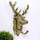 Настенные крючки декоративные «Золотой олень», чугун, 22.5×18.5×9.5 см - Фото 2