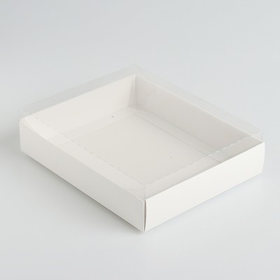 Коробочка для печенья с прозрачной крышкой 16×13×3 см