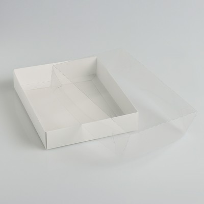 Коробочка для печенья с прозрачной крышкой 16×13×3 см