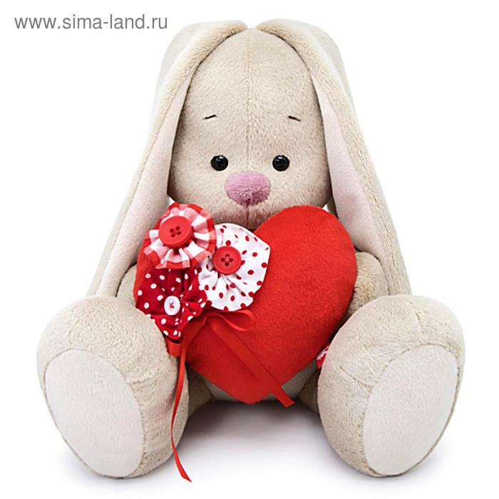 Мягкая игрушка «Зайка Ми» с красным сердечком, 18 см - Фото 1