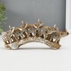 Сувенир полистоун "Пять слонов на камне в попонах с бахромой" 11х24,5х4,5 см - фото 23151904