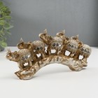 Сувенир полистоун "Пять слонов на камне в попонах с бахромой" 11х24,5х4,5 см - фото 23151906