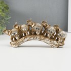 Сувенир полистоун "Пять слонов на камне в попонах с бахромой" 11х24,5х4,5 см - фото 23151907