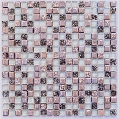 Мозаика стеклянная с камнем Bonaparte Plaza, 300 x 300 мм