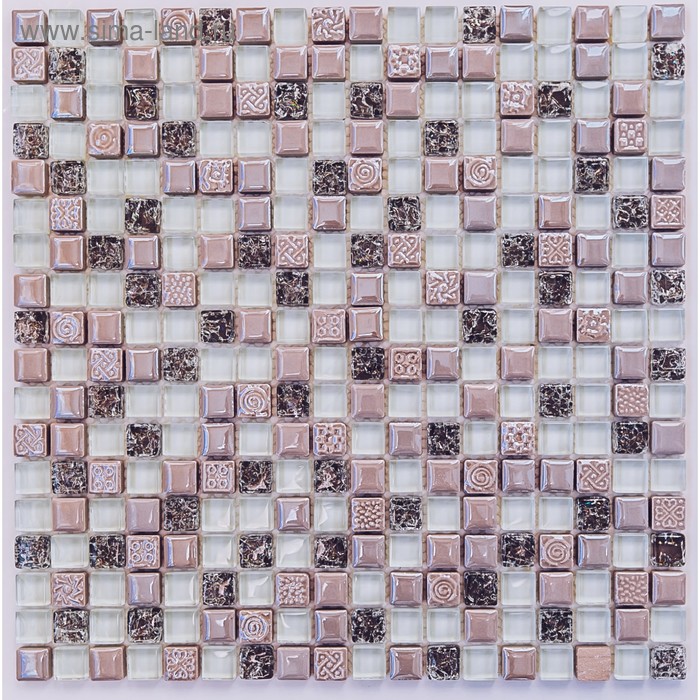 Мозаика стеклянная с камнем Bonaparte Plaza, 300 x 300 мм - Фото 1