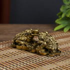 Нэцке полистоун бронза "Две денежных жабы держат на монете слиток" 4,3х12х5 см - Фото 3