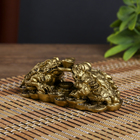 Нэцке полистоун бронза "Две денежных жабы держат на монете слиток" 4,3х12х5 см - Фото 5
