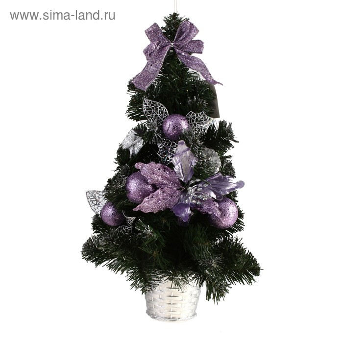 елка декор фиолет настенная 50 см - Фото 1