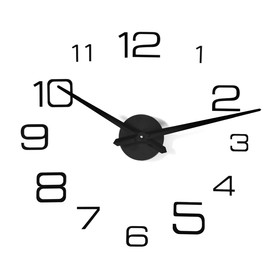 Часы-наклейка, серия: DIY, 'Мита', плавный ход, d-120 см, 1 АА, черные
