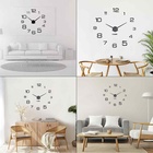 Часы настенные интерьерные большие, 3d «Мита», плавный ход, наклейка, d=120 см, чёрные - Фото 2