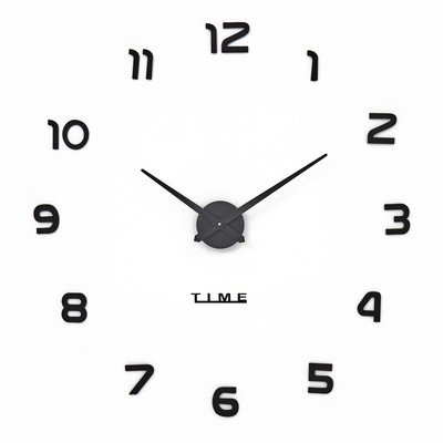 Часы настенные интерьерные, 3d «Элегант», дискретный ход, наклейка, большие, d=120 см, чёрные