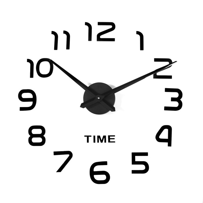 Часы-наклейка, серия: DIY, &quot;Элегант&quot;, дискретный ход, d-120 см, 1 АА, черные