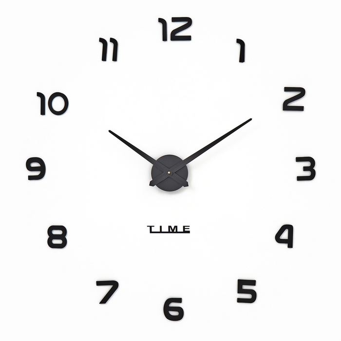 Часы настенные интерьерные, 3d «Элегант», дискретный ход, наклейка, большие, d=120 см, чёрные - Фото 1