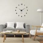 Часы настенные интерьерные, 3d «Элегант», дискретный ход, наклейка, большие, d=120 см, чёрные - Фото 5