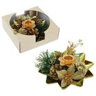 подсвечник на одну свечу шишки золото 17*17 см - Фото 1