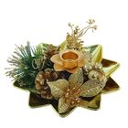 подсвечник на одну свечу шишки золото 17*17 см - Фото 2