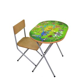 Комплект детской мебели «Фея» «Досуг 302», рисунок «Рыцари», цвет зелёный