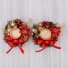 подсвечник на две свечи шишки пуансетия (набор 2шт) 12*24 см - Фото 3