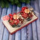 подсвечник на две свечи шишки пуансетия (набор 2шт) 12*24 см - Фото 4