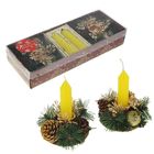 подсвечник шишка со свечой золото (набор 2шт) 10*26 см - Фото 2