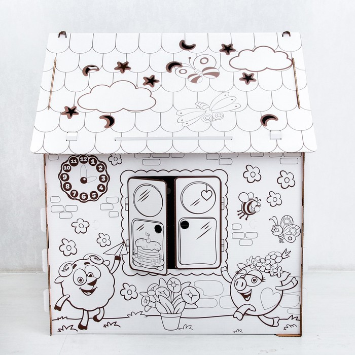 Дом-раскраска «Смешарики», дом из картона - фото 1883442500