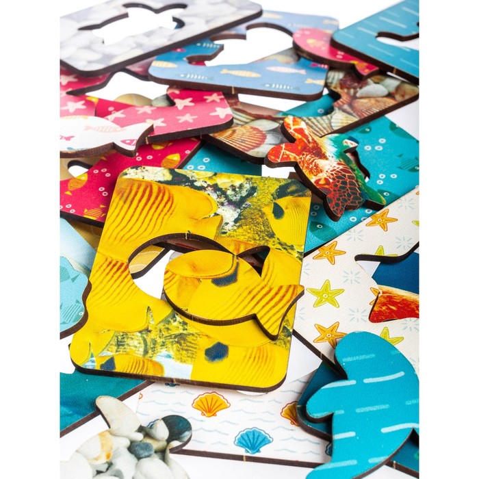 Доски Сегена «Морские животные», набор 18 шт., размер досочки: 6.5 × 8.5 см - фото 1899675143