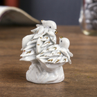 Нэцкэ керамика "Белые уточки-мандаринки с острыми пёрышками" 6х6,5х5 см - Фото 5