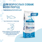 Сухой корм Monge Dog Speciality Light для собак всех пород, лосось/рис, низкокалорийный, 12 кг 429 - Фото 1