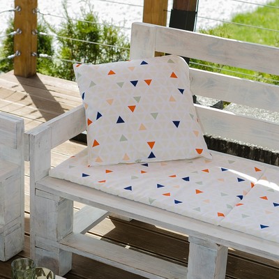 Декоративная подушка уличная «Этель» Треугольники, 45×45 см, репс с пропиткой ВМГО, 100% хлопок
