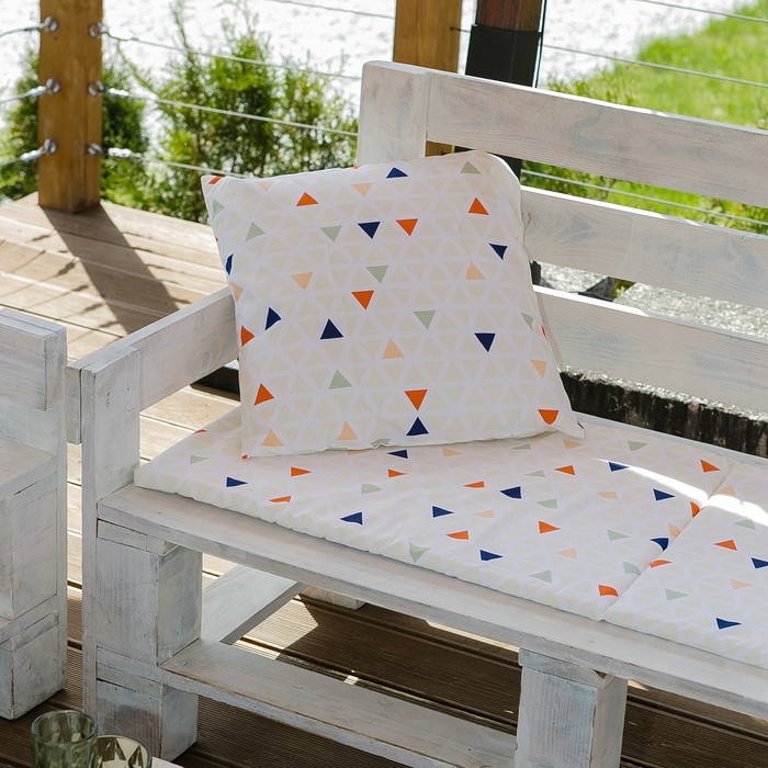 Декоративная подушка уличная «Этель» Треугольники, 45×45 см, репс с пропиткой ВМГО, 100% хлопок - Фото 1