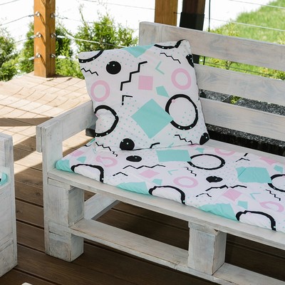 Декоративная подушка уличная Этель «Квадраты», 45 × 45 см, репс с пропиткой ВМГО, 100%-ный хлопок