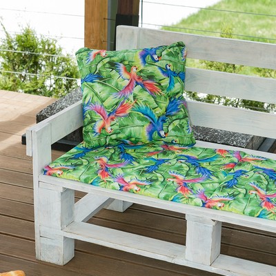 Декоративная подушка уличная «Этель» Попугай, 45×45 см, репс с пропиткой ВМГО, 100% хлопок