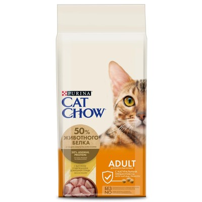 Сухой корм CAT CHOW N1 для кошек, домашняя птица, 15 кг