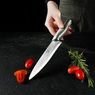 Нож кухонный «Металлик», лезвие 15 см, цвет серебристый - фото 4272079
