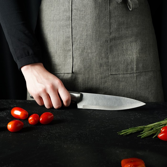 Нож кухонный «Металлик», лезвие 15 см, цвет серебристый - фото 1908455503