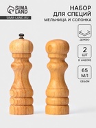 Набор для специй Доляна «Комфорт», 2 предмета: мельница и солонка, бежевый - Фото 1