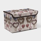 Короб стеллажный для хранения с крышкой «Сердца», 37×24×24 см - Фото 1